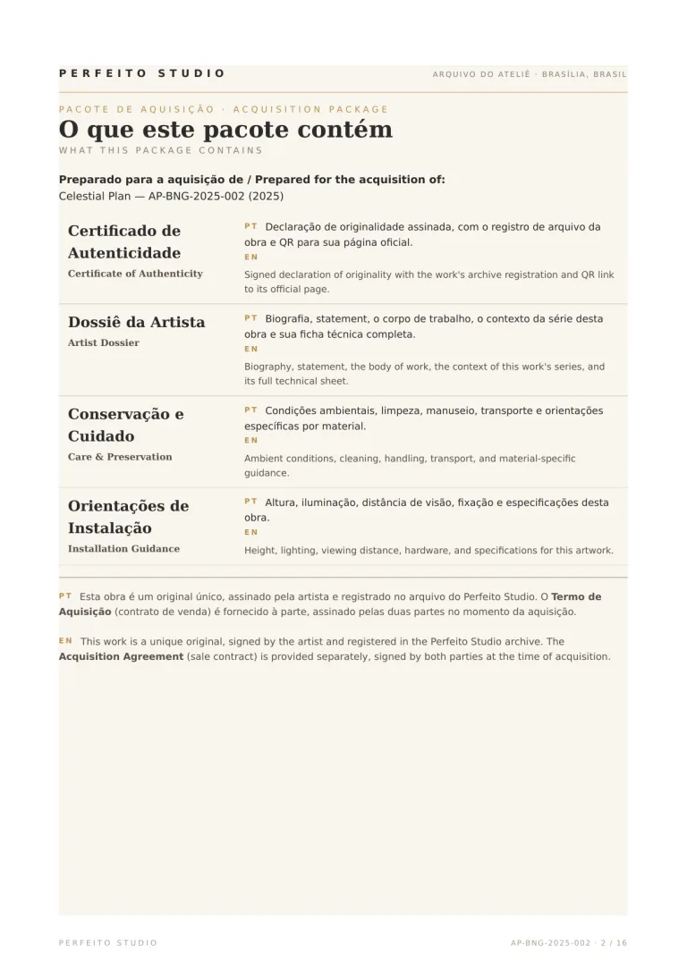 Certificate of Authenticity — Celestial Plan, Perfeito Studio