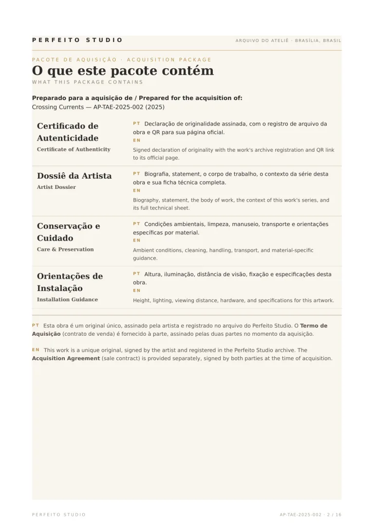 Certificate of Authenticity — Crossing Currents, Perfeito Studio