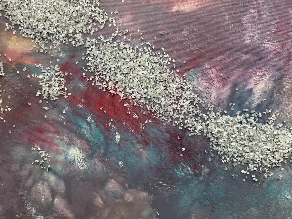 Surface detail — Elemental Veins by Alyne Perfeito, 90 x 140 cm (35 x 55 in)