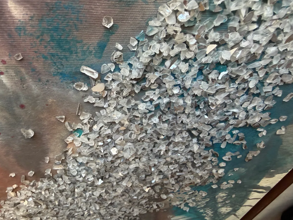 Surface detail — Elemental Veins by Alyne Perfeito, 90 x 140 cm (35 x 55 in)