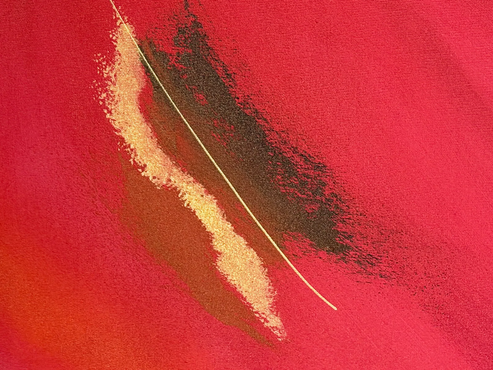 Detalhe da textura de Fire of Devotion (100 x 150 cm), acrílica sobre tela — Alyne Perfeito, Perfeito Studio