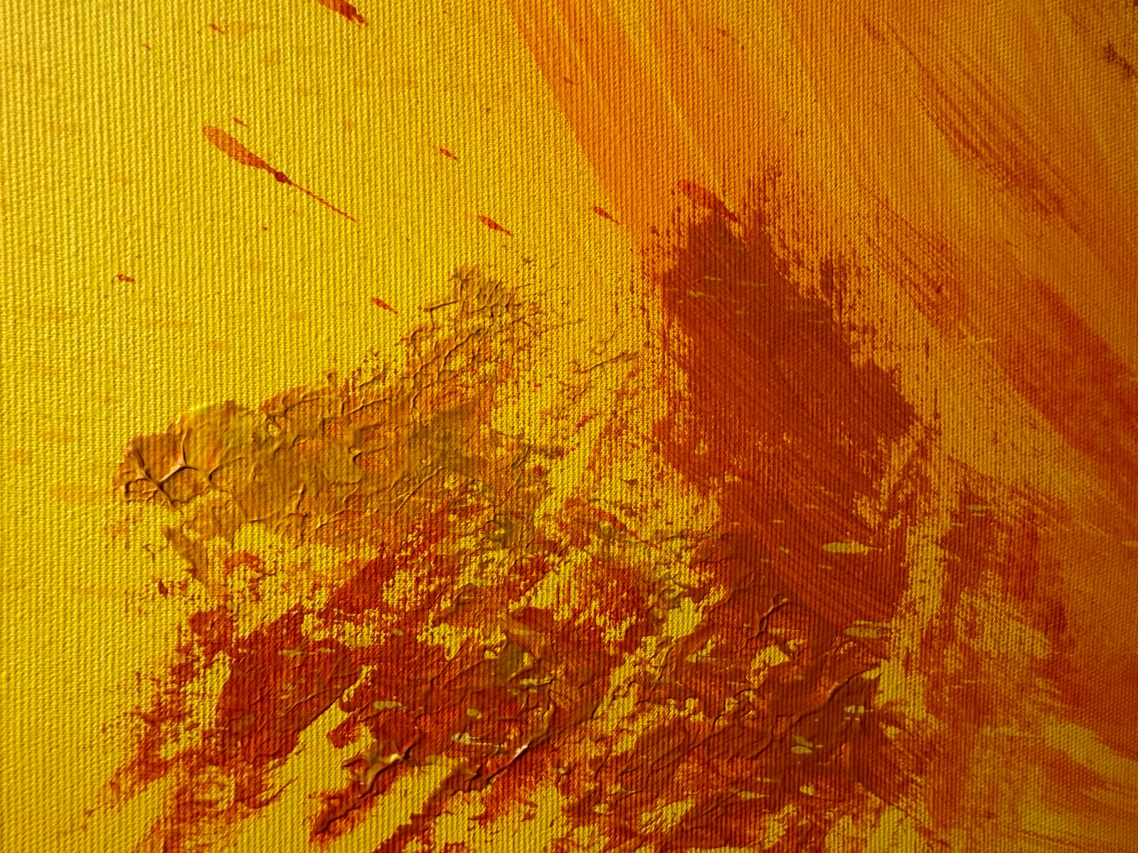 Detalhe da textura de Solar Rain (70 x 110 cm), acrílica sobre tela — Alyne Perfeito, Perfeito Studio