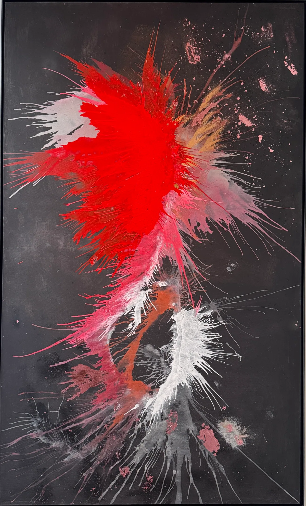 Genesis of Flame — original artwork by Alyne Perfeito, 120 x 200 cm (47 x 79 in), Heart of Chaos series
