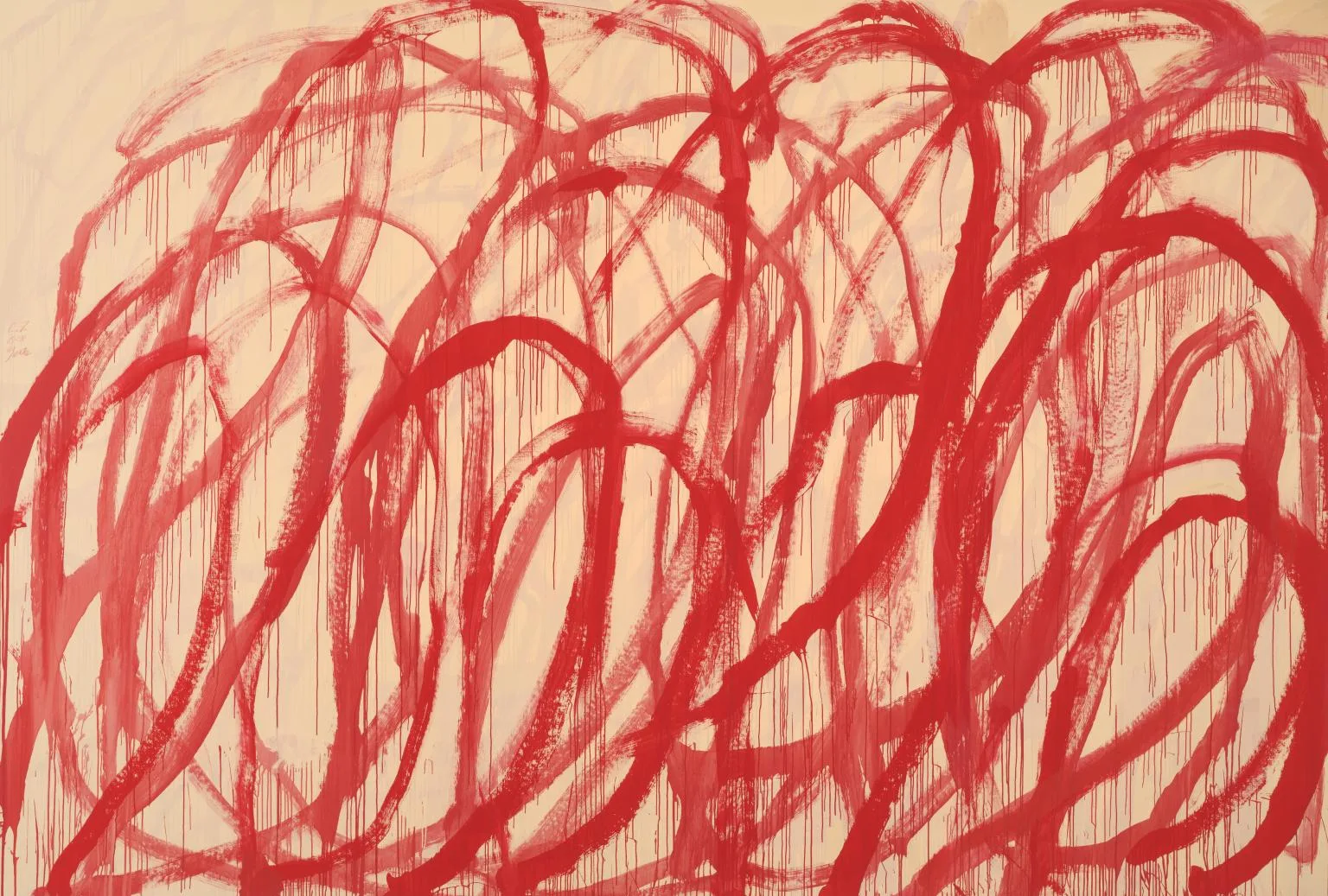 Untitled (Bacchus) 2008, pintura gestual vermelha em loop de Cy Twombly — Tate, Londres