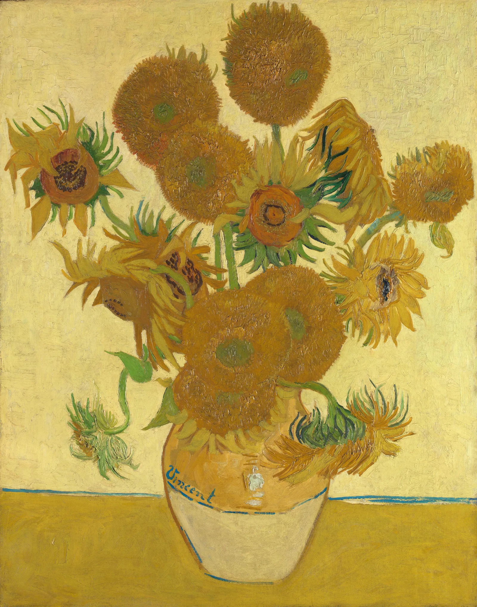 Girassóis (Sunflowers), pintura de Vincent van Gogh de 1888, no acervo da National Gallery, em Londres