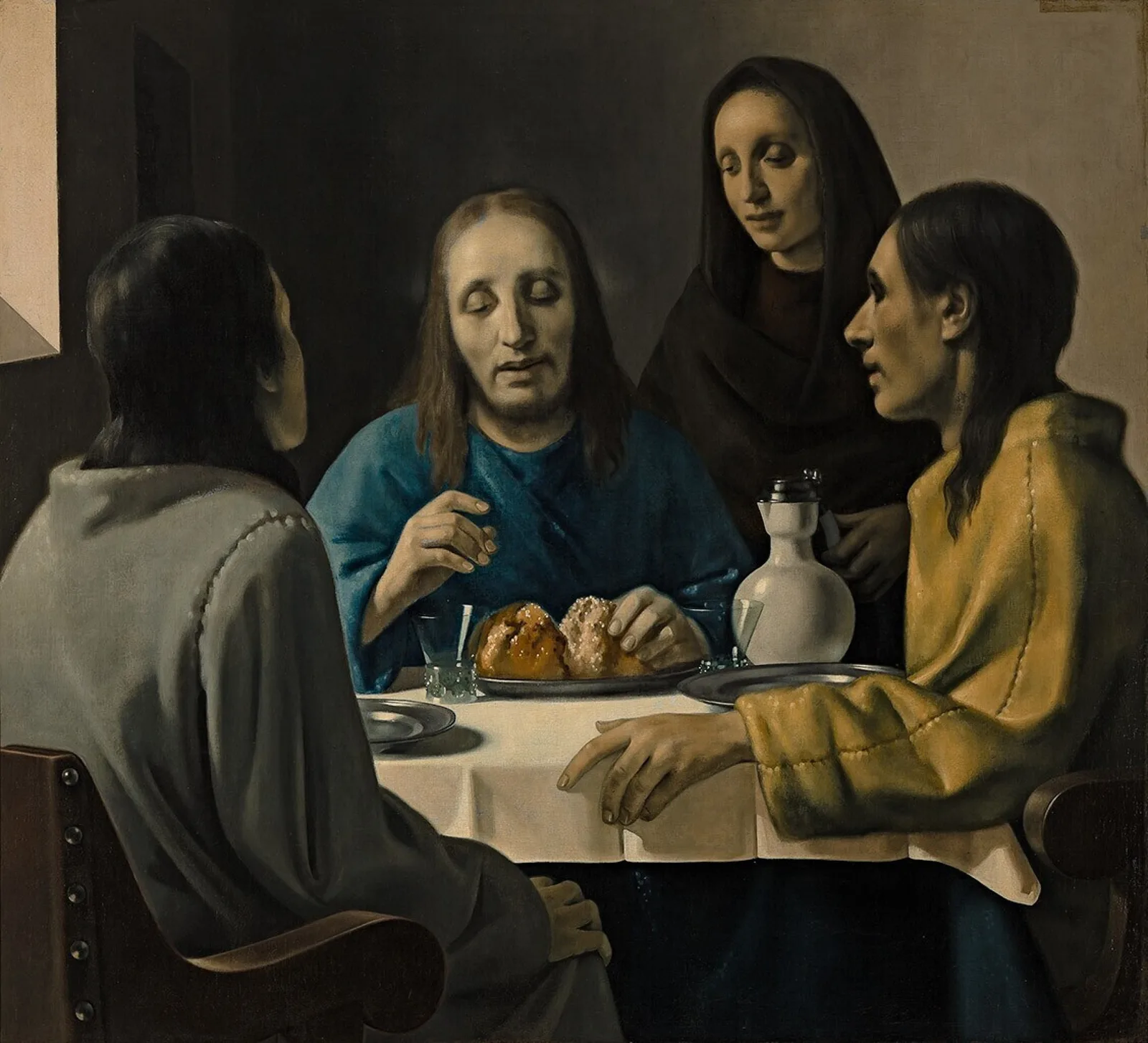 De Emmaüsgangers (Os Discípulos de Emaús), 1937, óleo sobre tela — falsificação de um Vermeer pintada por Han van Meegeren, hoje no acervo do Museum Boijmans Van Beuningen, Roterdã