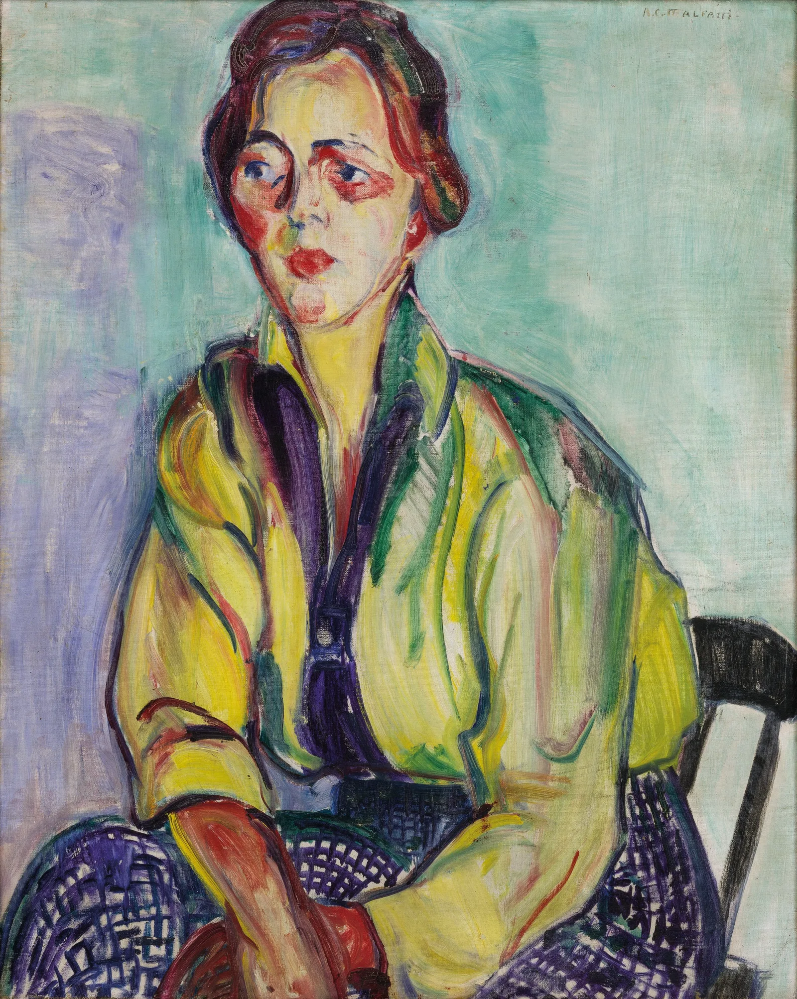 A Estudante, óleo sobre tela de Anita Malfatti (1915-16) — reprodução do acervo do Museu de Arte de São Paulo (MASP)