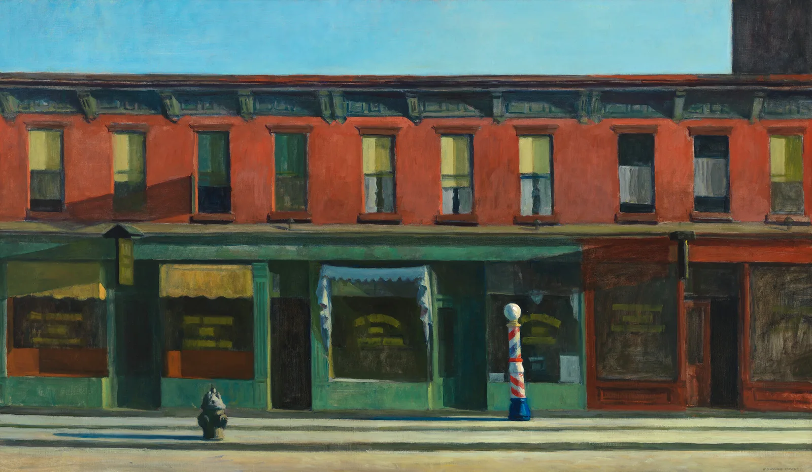 Early Sunday Morning, oil painting by Edward Hopper, 1930, in the collection of the Whitney Museum of American Art