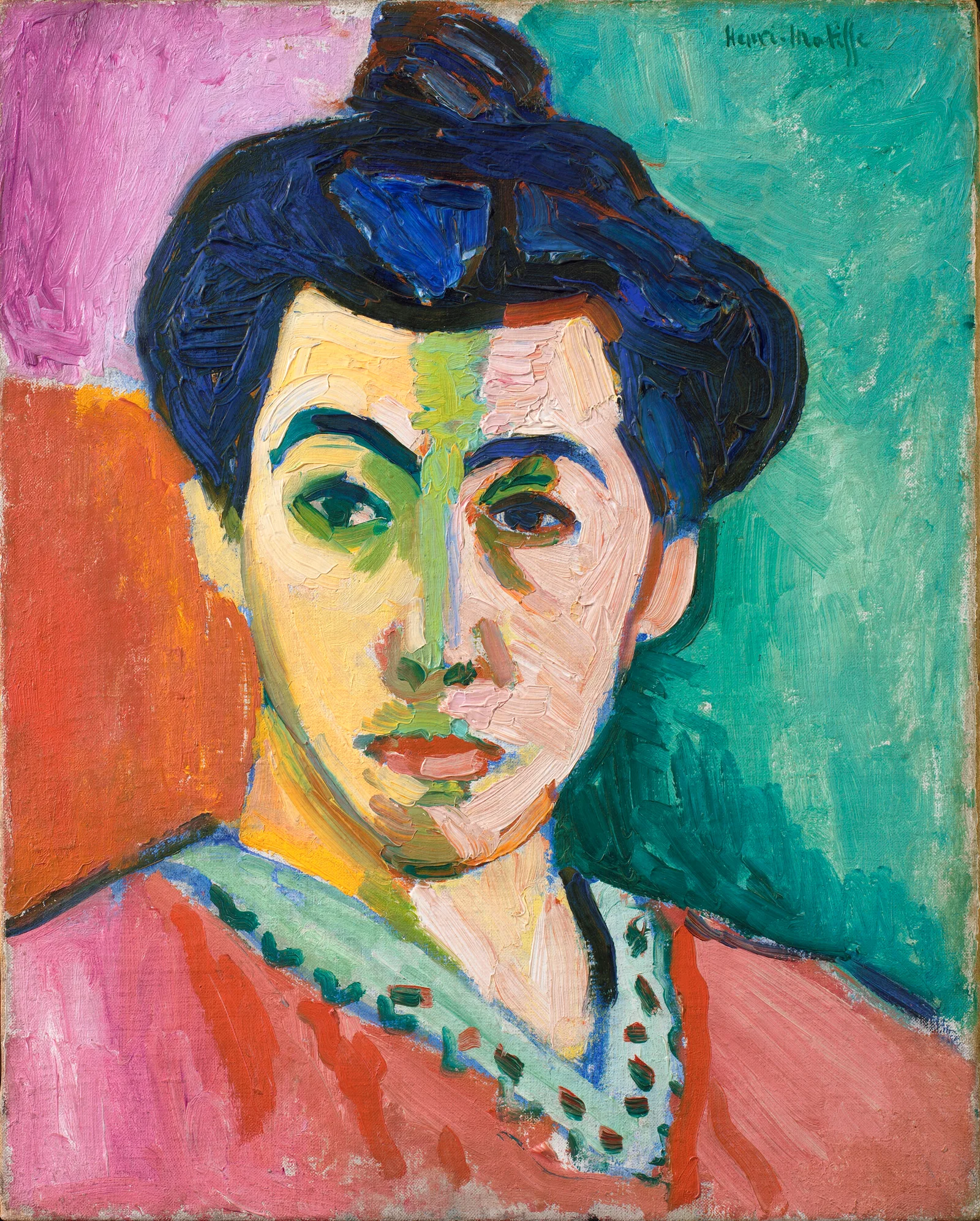 Retrato de Madame Matisse (A Risca Verde), de Henri Matisse, 1905 — Statens Museum for Kunst, domínio público