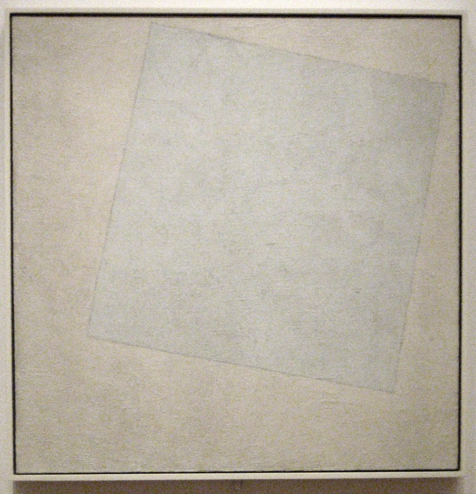Suprematist Composition: White on White (1918), óleo sobre tela de Kazimir Malevich — Museum of Modern Art, Nova York (domínio público)