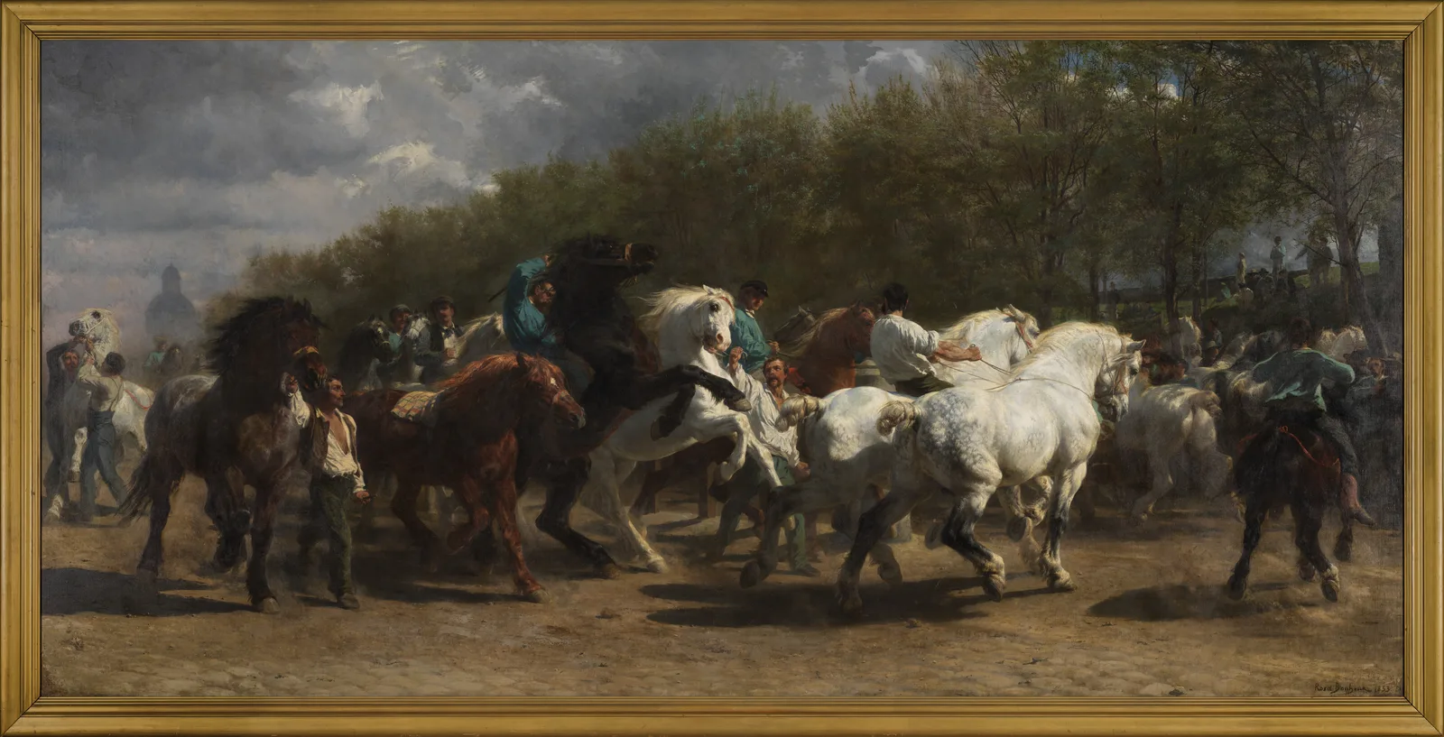 A Feira de Cavalos, pintura de Rosa Bonheur (1852-1855) — Metropolitan Museum of Art, domínio público