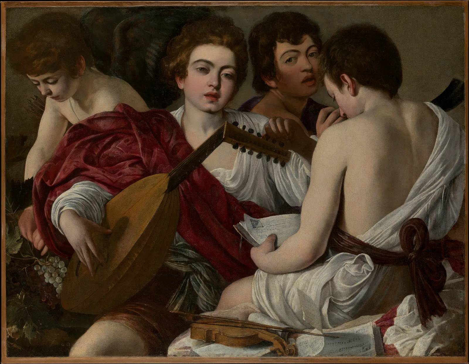 The Musicians, pintura de Caravaggio (1597) — Metropolitan Museum of Art, domínio público