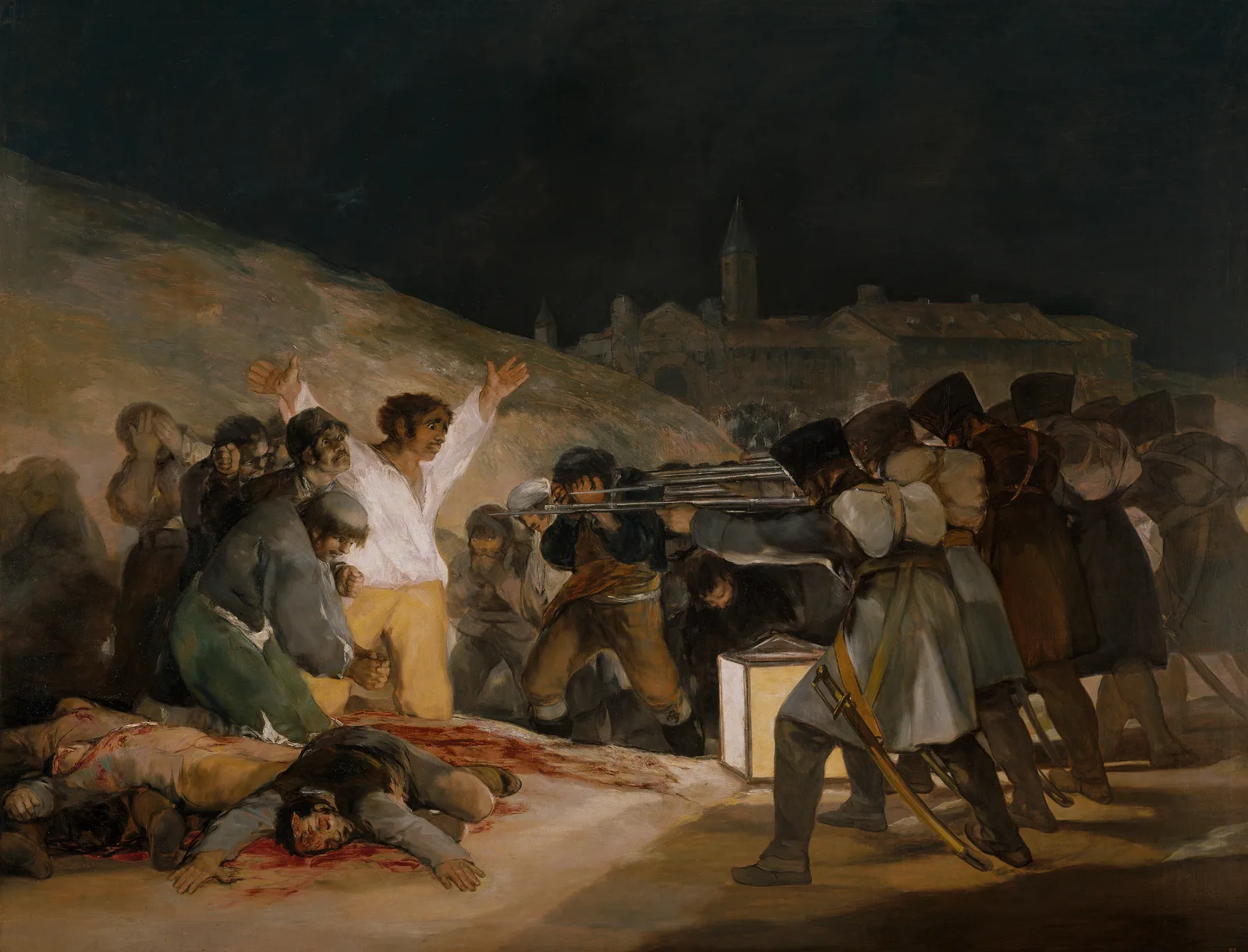 El tres de mayo de 1808 en Madrid, óleo sobre tela de Francisco Goya, 1814 — obra do acervo do Museo del Prado, Madri