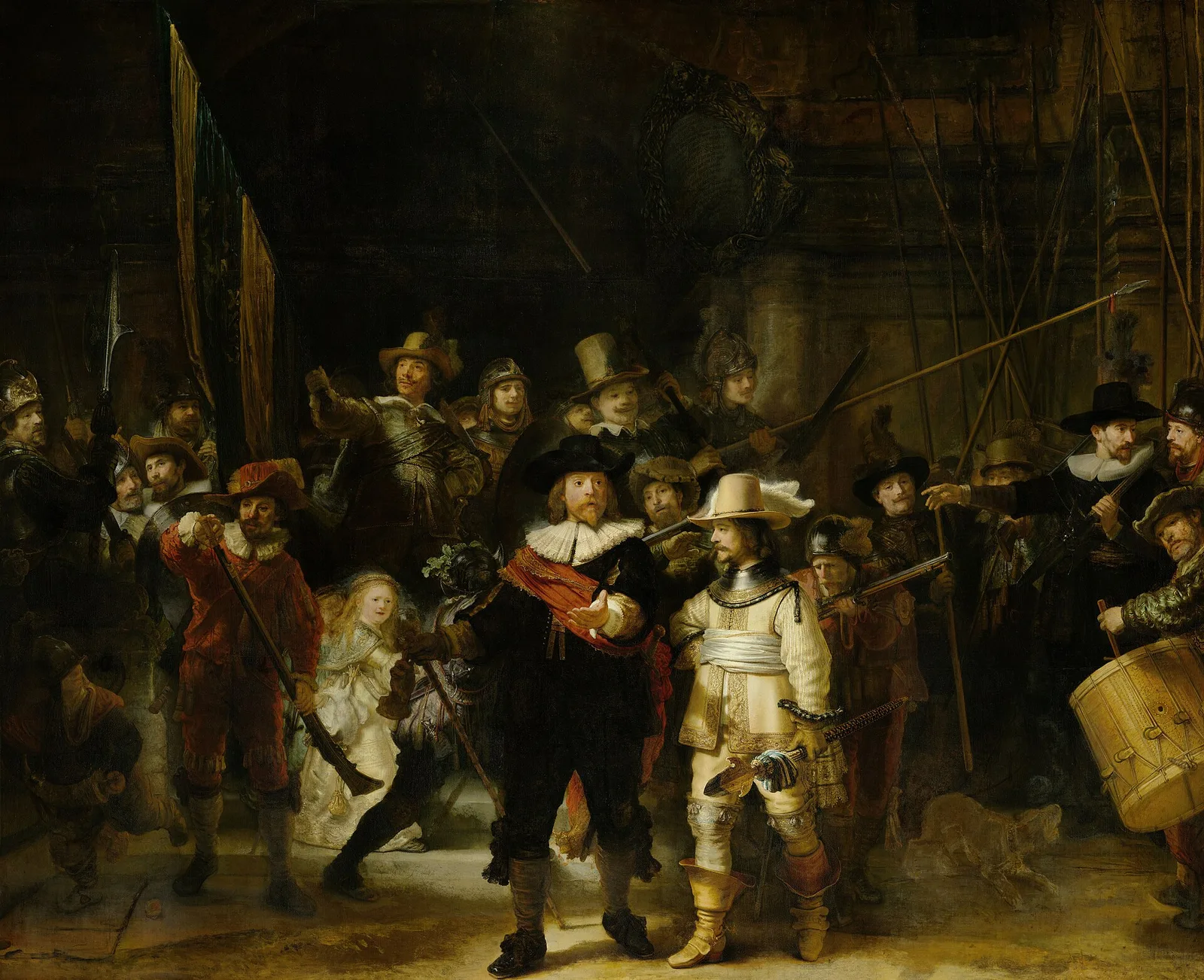 A Ronda Noturna, pintura de Rembrandt van Rijn de 1642, no acervo do Rijksmuseum, em Amsterdã