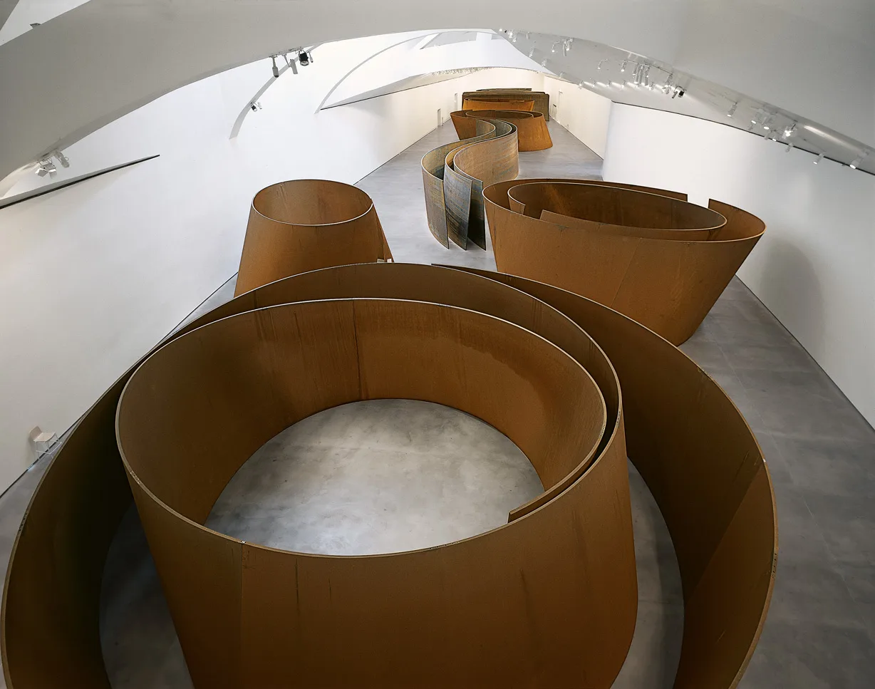 Richard Serra's The Matter of Time (1994-2005), a permanent installation of torqued weathering-steel sculptures in the Guggenheim Museum Bilbao's collection