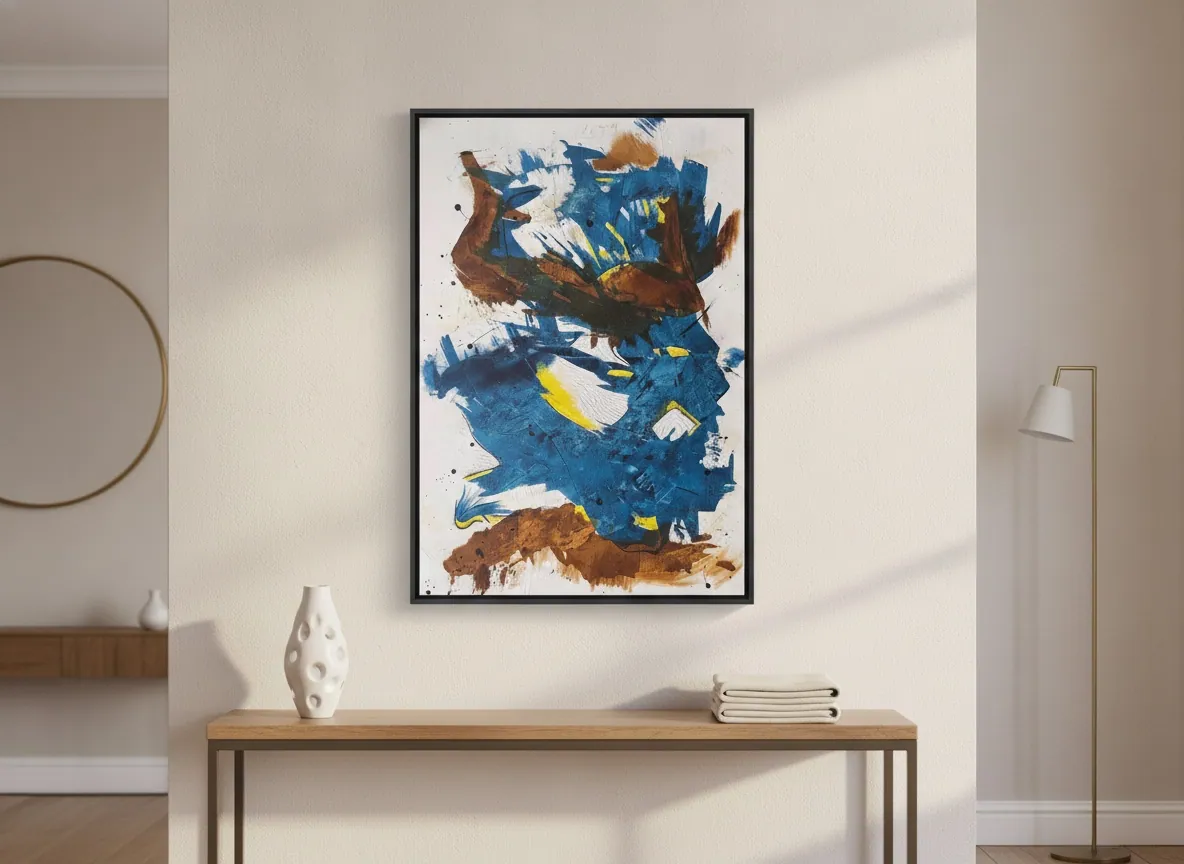 Crossing Currents by Alyne Perfeito shown in an interior setting — digital visualization, Terra & Ether series