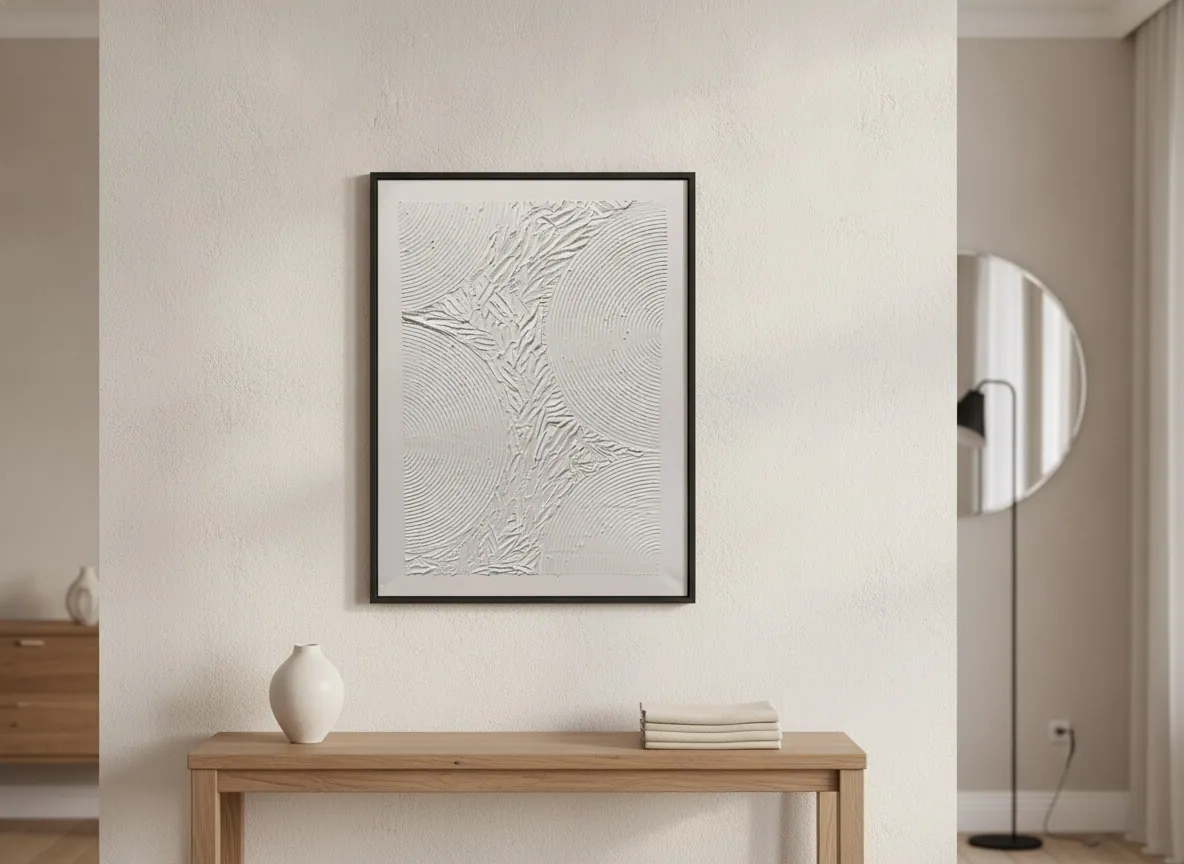 Echo of Silence by Alyne Perfeito shown in an interior setting — digital visualization, Matter & Silence series