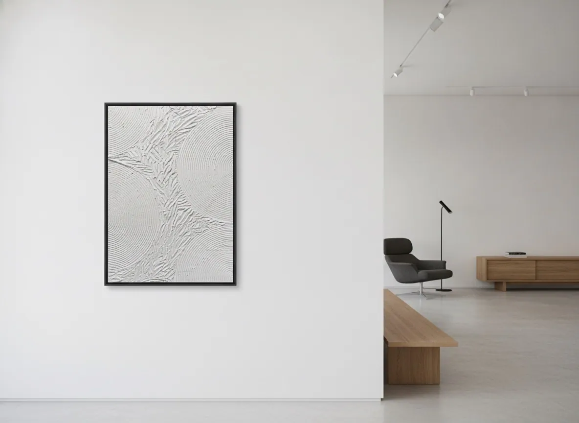 Echo of Silence by Alyne Perfeito shown in an interior setting — digital visualization, Matter & Silence series