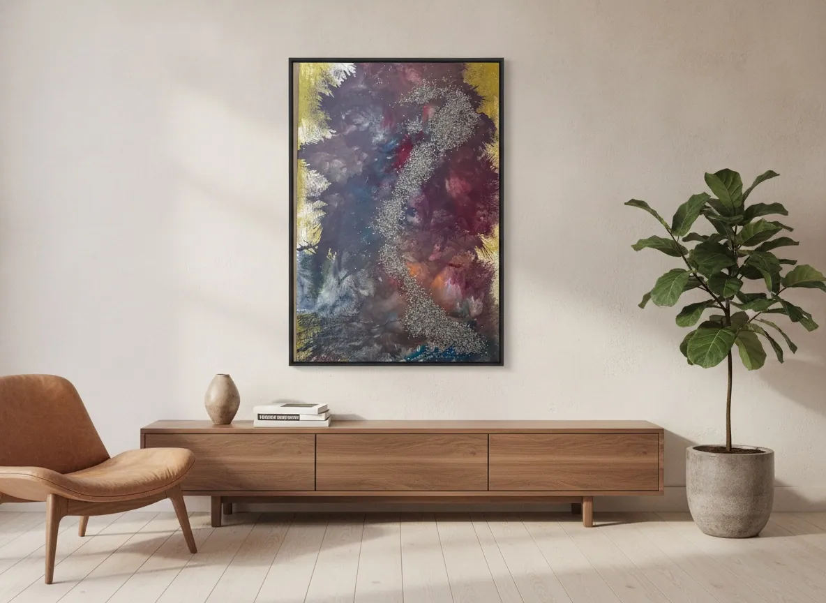 Elemental Veins by Alyne Perfeito shown in an interior setting — digital visualization, Terra & Ether series