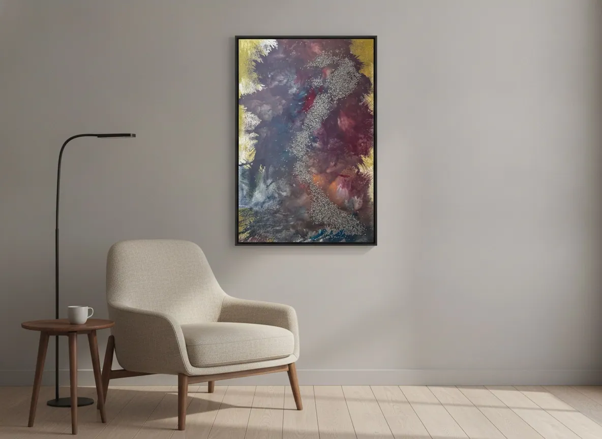 Elemental Veins by Alyne Perfeito shown in an interior setting — digital visualization, Terra & Ether series