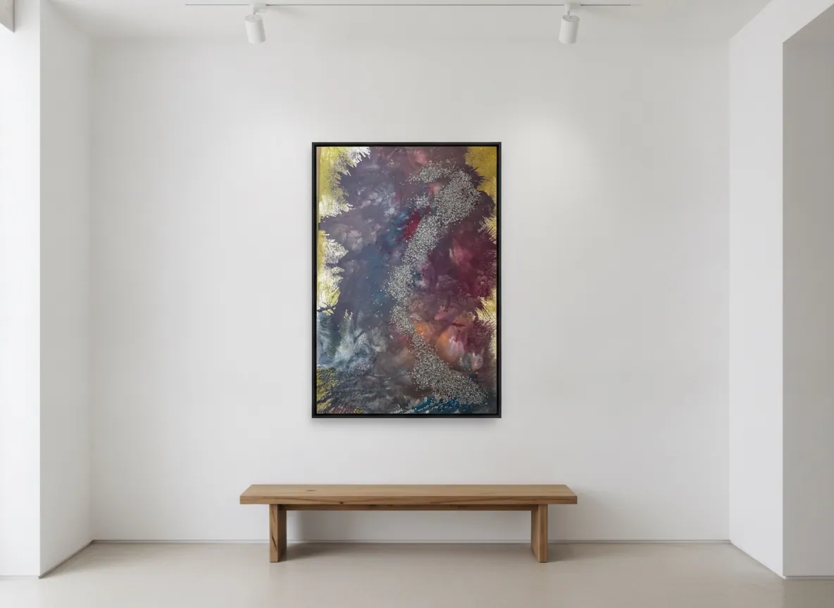 Elemental Veins by Alyne Perfeito shown in an interior setting — digital visualization, Terra & Ether series