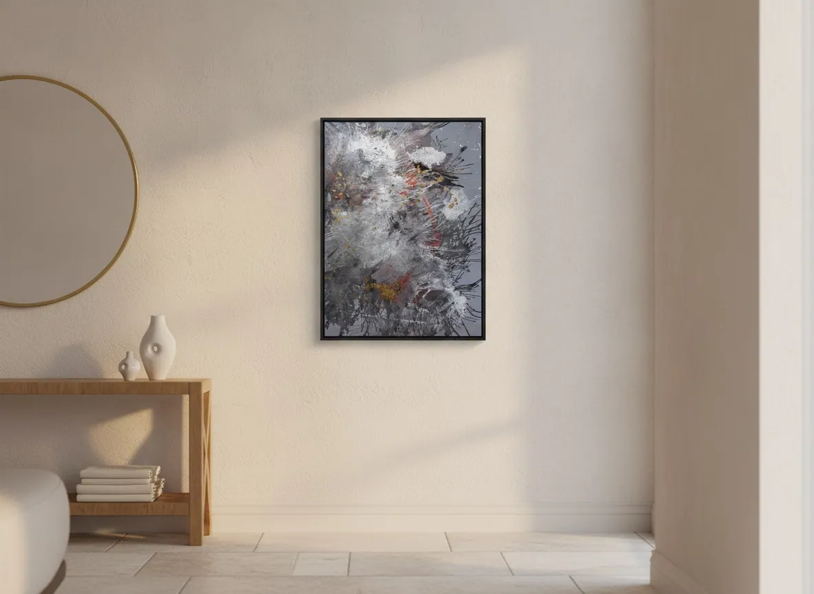 Origin of Light by Alyne Perfeito shown in an interior setting — digital visualization, Heart of Chaos series