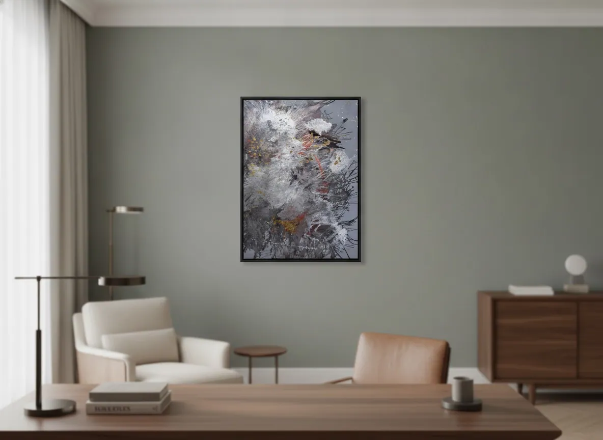 Origin of Light by Alyne Perfeito shown in an interior setting — digital visualization, Heart of Chaos series