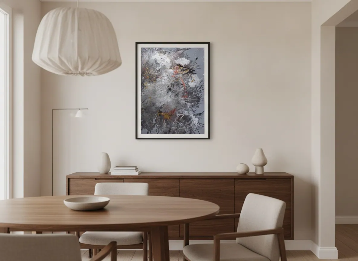 Origin of Light by Alyne Perfeito shown in an interior setting — digital visualization, Heart of Chaos series