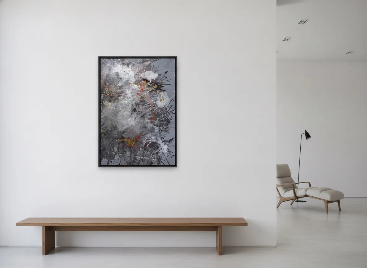 Origin of Light by Alyne Perfeito shown in an interior setting — digital visualization, Heart of Chaos series