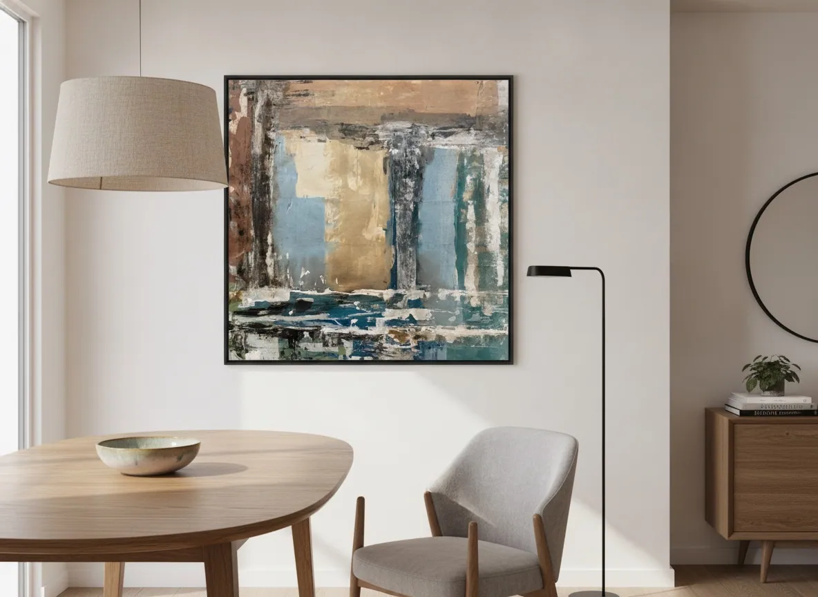 Patina Field by Alyne Perfeito shown in an interior setting — digital visualization, Terra & Ether series