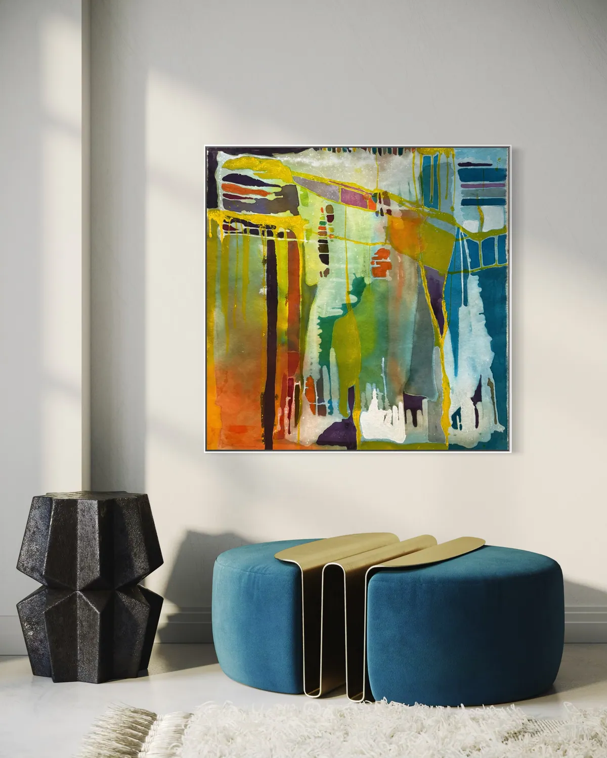 Prism Garden by Alyne Perfeito shown in an interior setting — digital visualization, Luminous Rebirth series