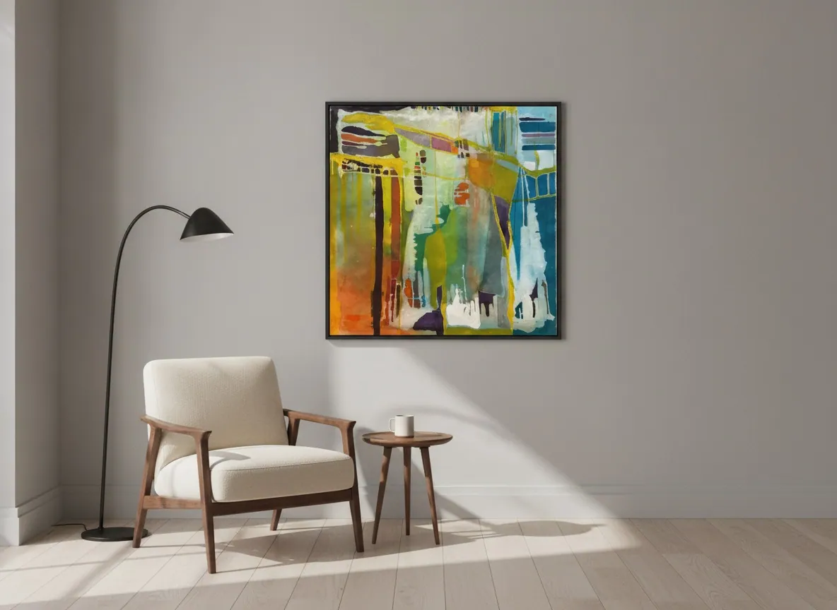 Prism Garden (100 x 100 cm), acrylic on canvas — Alyne Perfeito, Perfeito Studio