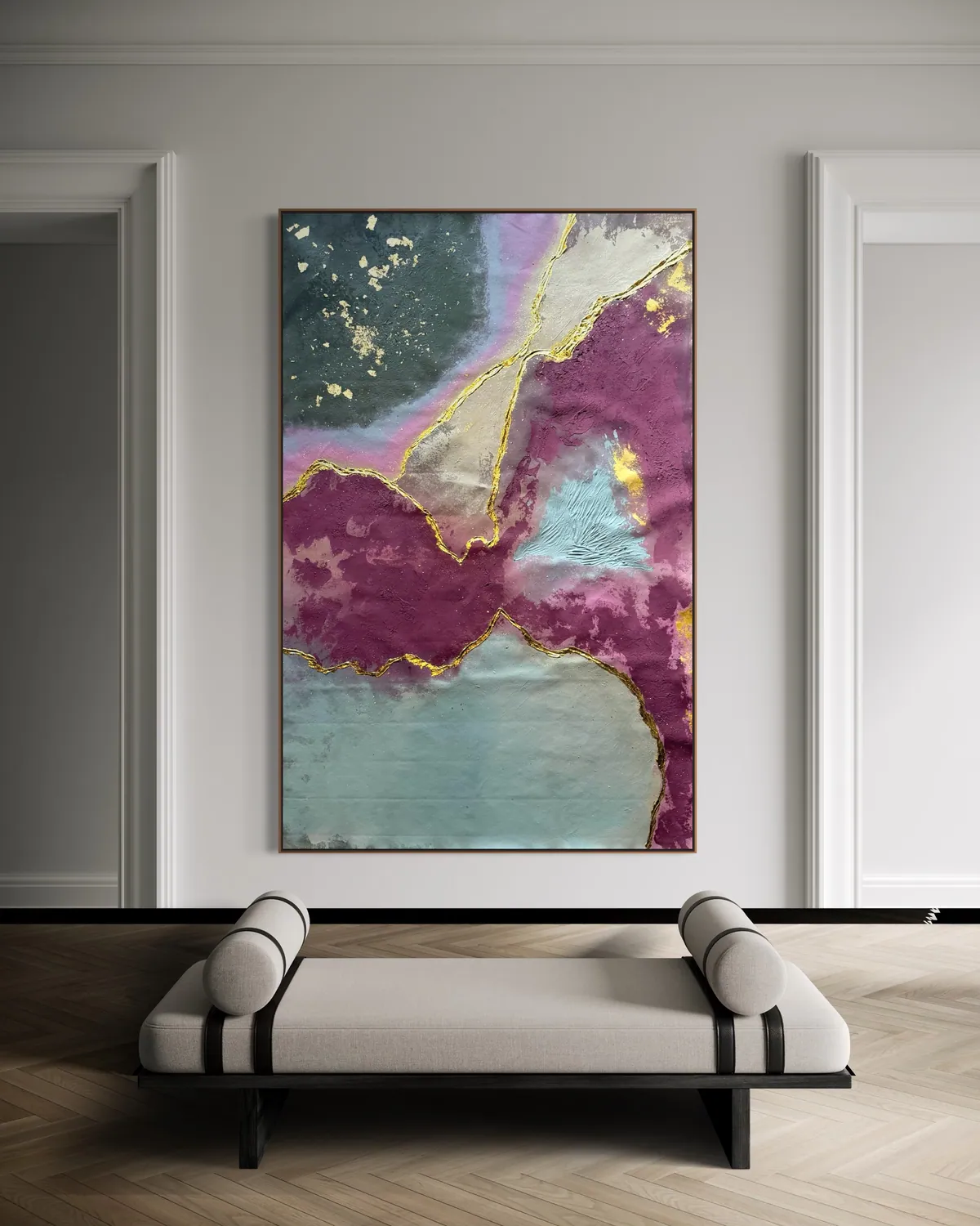 Quartz Seam by Alyne Perfeito shown in an interior setting — digital visualization, Terra & Ether series