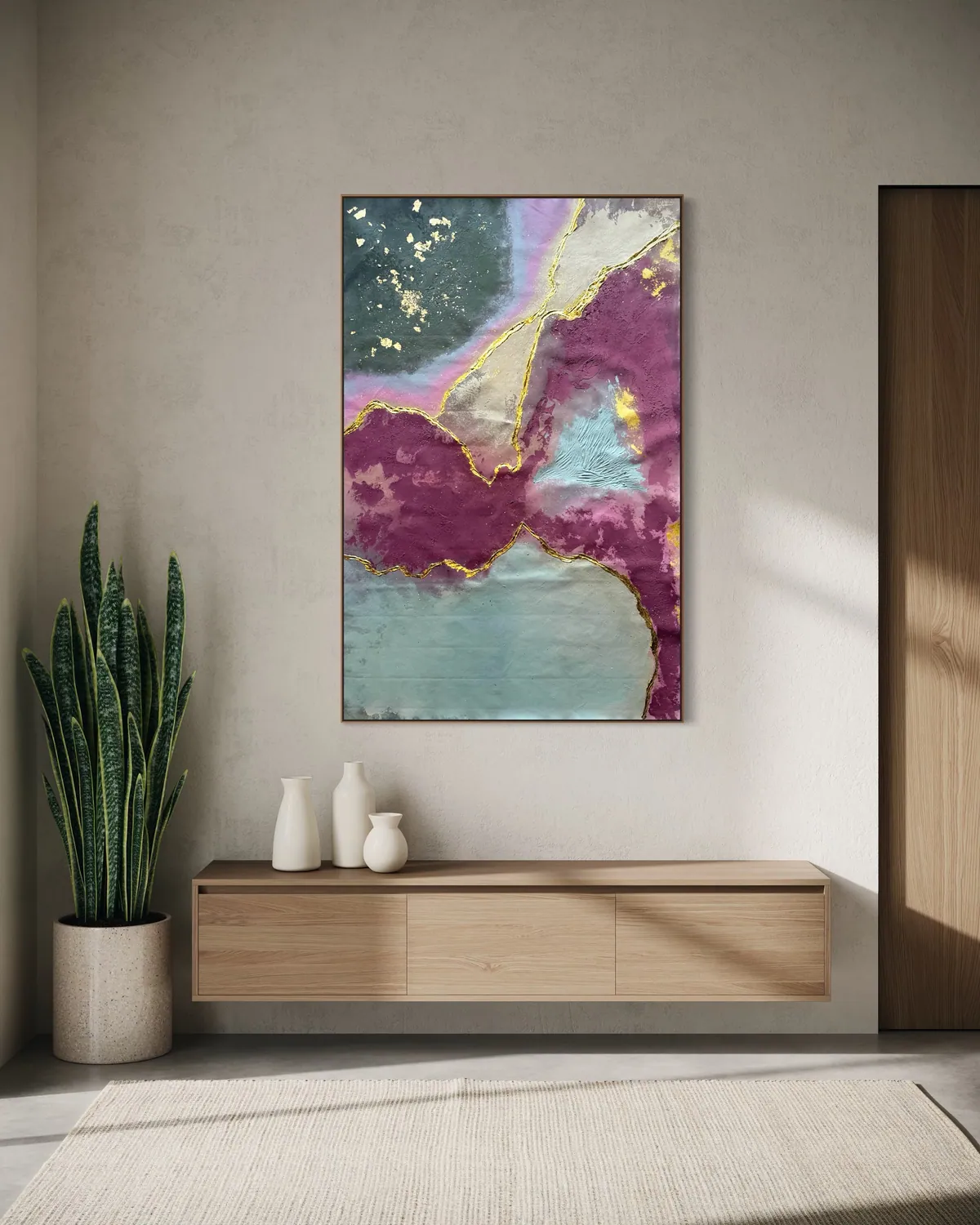 Quartz Seam by Alyne Perfeito shown in an interior setting — digital visualization, Terra & Ether series