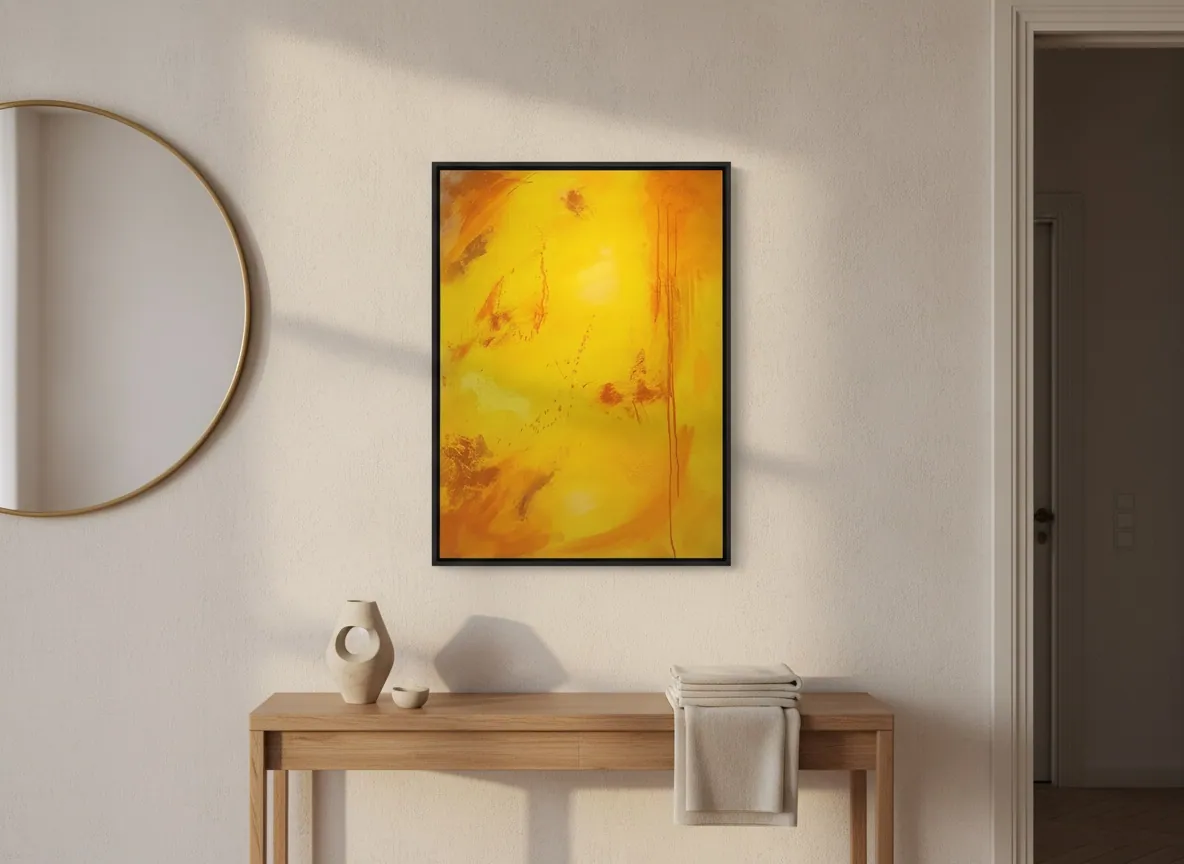 Solar Rain (70 x 110 cm), acrílica sobre tela — Alyne Perfeito, Perfeito Studio