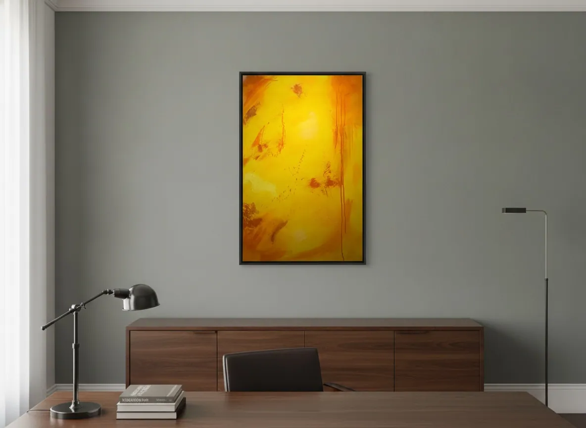 Solar Rain (70 x 110 cm), acrílica sobre tela — Alyne Perfeito, Perfeito Studio