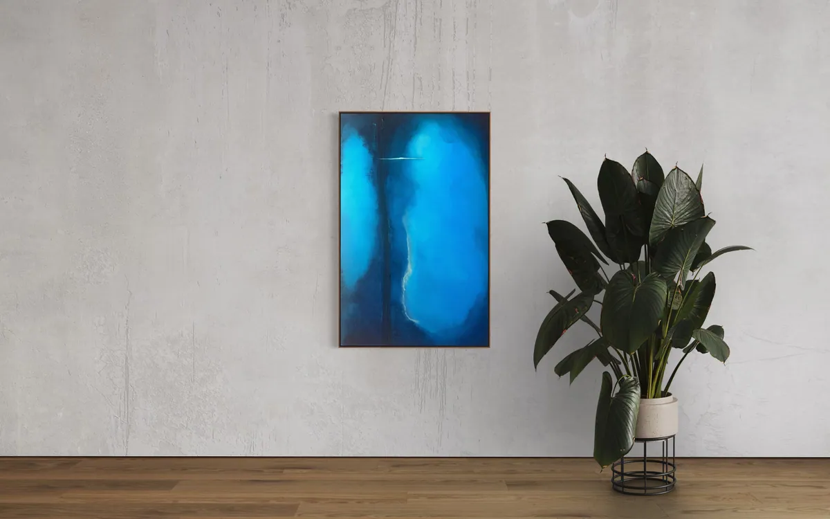 Veil of Light by Alyne Perfeito shown in an interior setting — digital visualization, Luminous Rebirth series