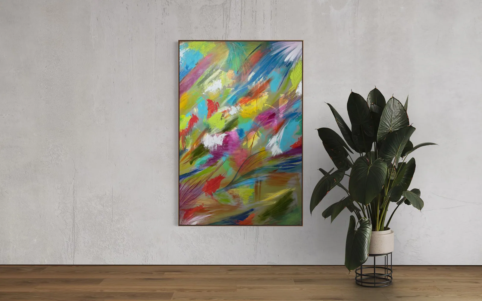 Vibrant Awakening (100 x 150 cm), Acrylic on canvas — Alyne Perfeito, Perfeito Studio