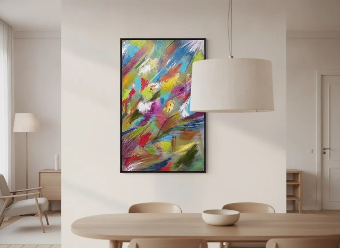 Vibrant Awakening by Alyne Perfeito shown in an interior setting — digital visualization, Luminous Rebirth series