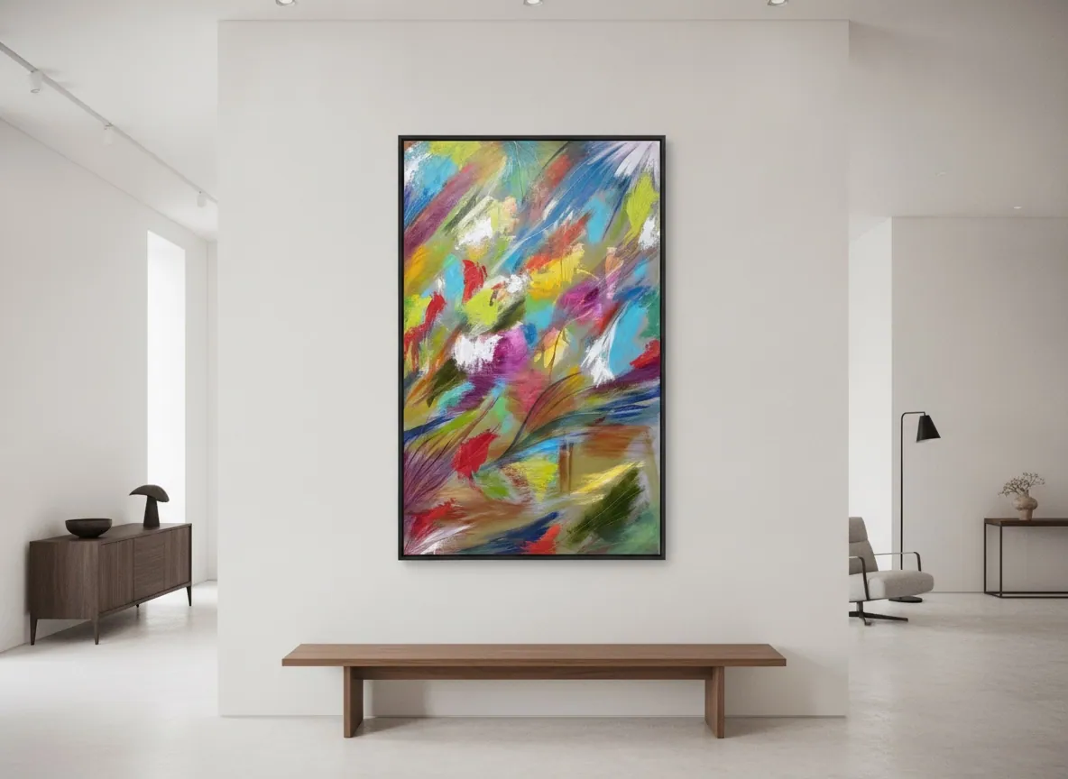 Vibrant Awakening by Alyne Perfeito shown in an interior setting — digital visualization, Luminous Rebirth series