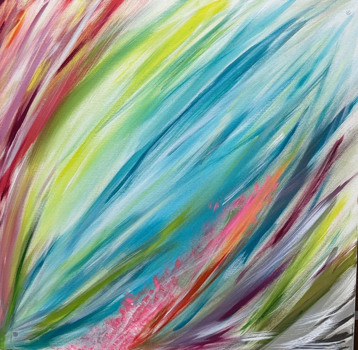 Rebirth Flow — original mixed-media artwork by Alyne Perfeito, 60 x 60 cm (24 x 24 in), Luminous Rebirth series