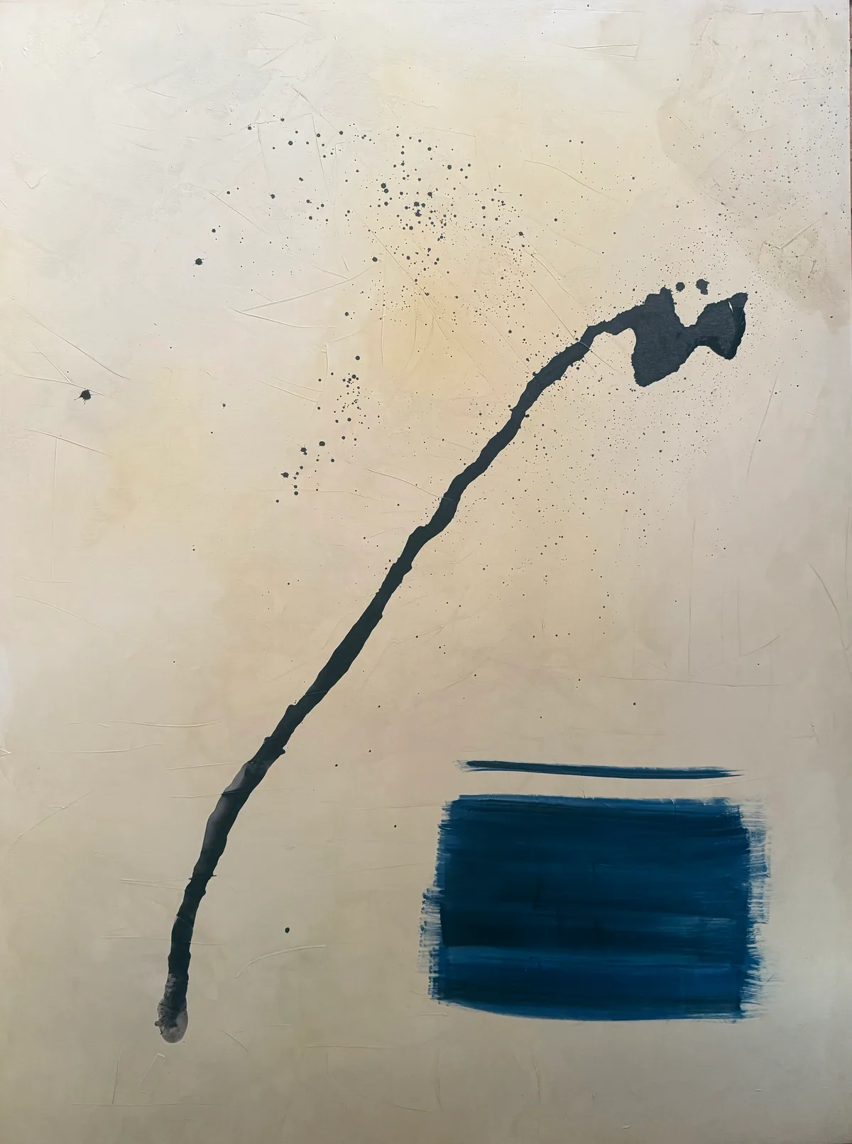 Silent Interval, original mixed-media artwork by Alyne Perfeito, 120 x 160 cm (47.2 x 63 in), Matter & Silence series, 2024
