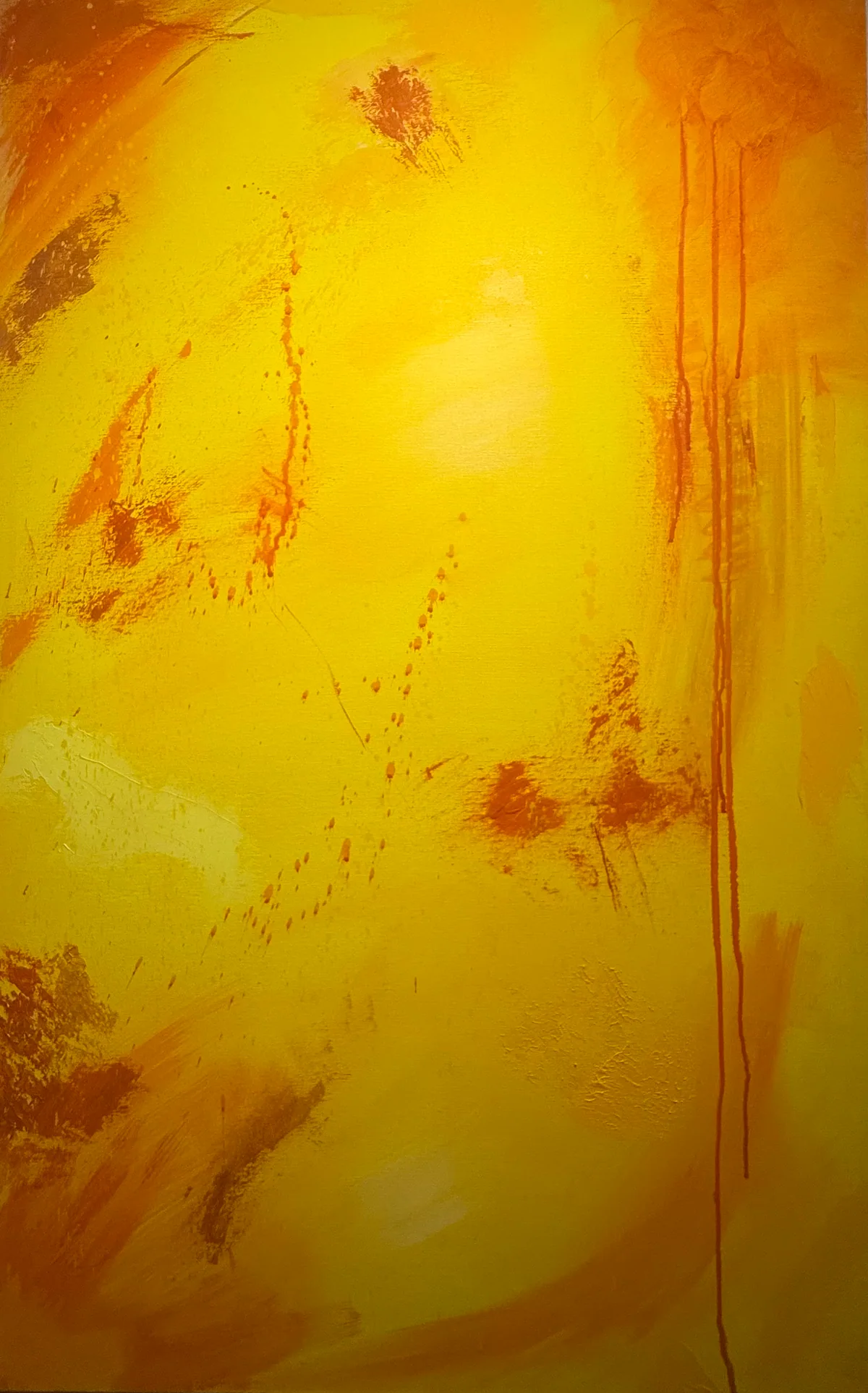 Solar Rain — original artwork by Alyne Perfeito, 70 x 110 cm (27.6 x 43.3 in), Luminous Rebirth series